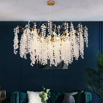 Spring Linear Branch  Brass Chandelier